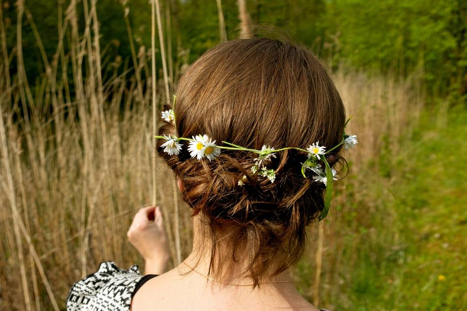 Close-up of premium hair topper on neutral background